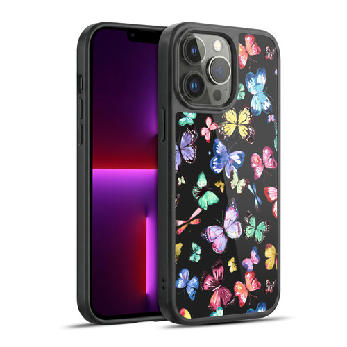 Ninola Patterns 4 Butterflies Black Multi Gel Armour Case For Apple iPhone 13 Pro Max
