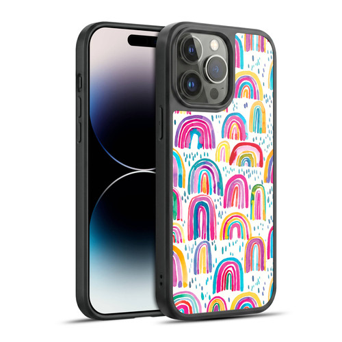 Ninola Patterns 4 Colourful Watercolour Rainbows Gel Armour Case For Apple iPhone 14 Pro Max