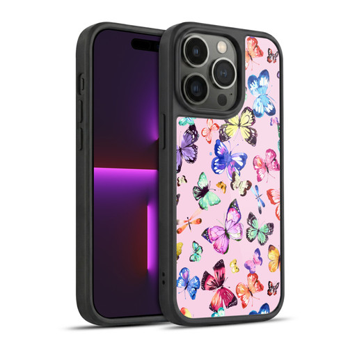 Ninola Patterns 4 Butterflies Multi Pink Gel Armour Case For Apple iPhone 14 Pro