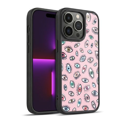 Ninola Patterns 4 Eyes Pink Gel Armour Case For Apple iPhone 14 Pro