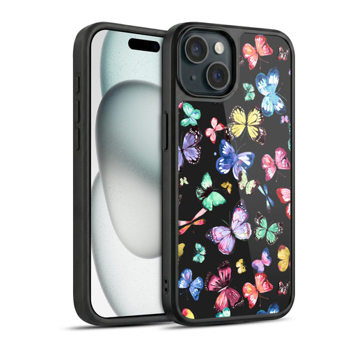 Ninola Patterns 4 Butterflies Black Multi Gel Armour Case For Apple iPhone 15