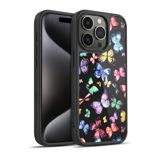 Ninola Patterns 4 Butterflies Black Multi Gel Armour Case For Apple iPhone 15 Pro