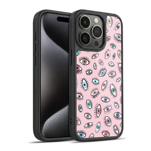 Ninola Patterns 4 Eyes Pink Gel Armour Case For Apple iPhone 15 Pro
