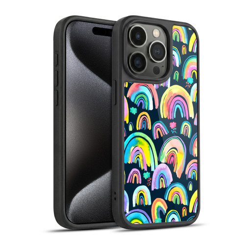 Ninola Patterns 4 New Rainbows Navy Multi Gel Armour Case For Apple iPhone 15 Pro