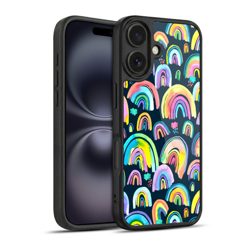 Ninola Patterns 4 New Rainbows Navy Multi Gel Armour Case For Apple iPhone 16