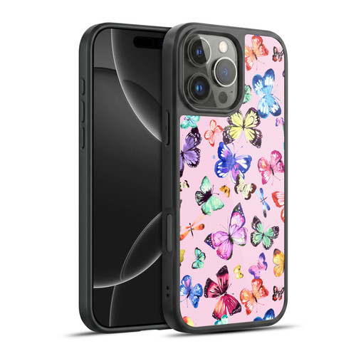 Ninola Patterns 4 Butterflies Multi Pink Gel Armour Case For Apple iPhone 16 Pro Max