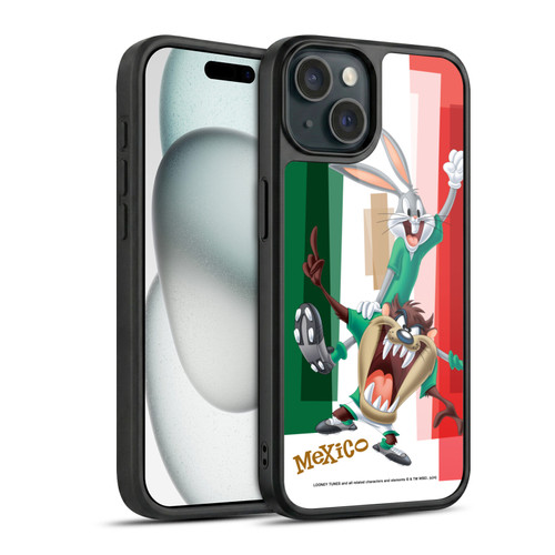 Looney Tunes Flag Graphics Mexico Taz & Bugs Bunny Gel Armour Case For Apple iPhone 15