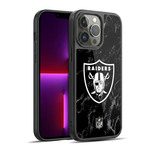 NFL Las Vegas Raiders Graphics Coloured Marble Gel Armour Case For Apple iPhone 13 Pro Max