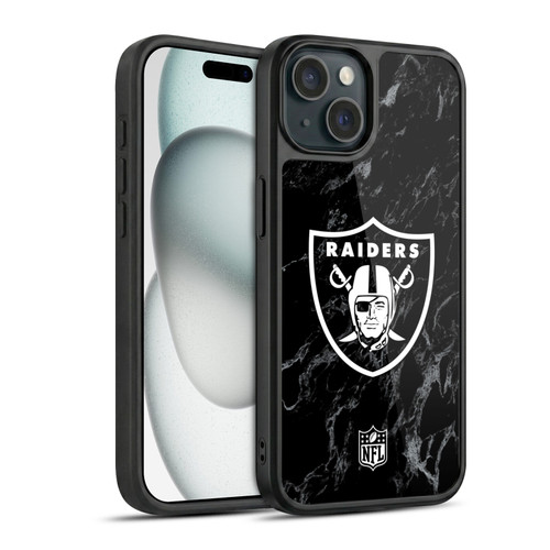 NFL Las Vegas Raiders Graphics Coloured Marble Gel Armour Case For Apple iPhone 15