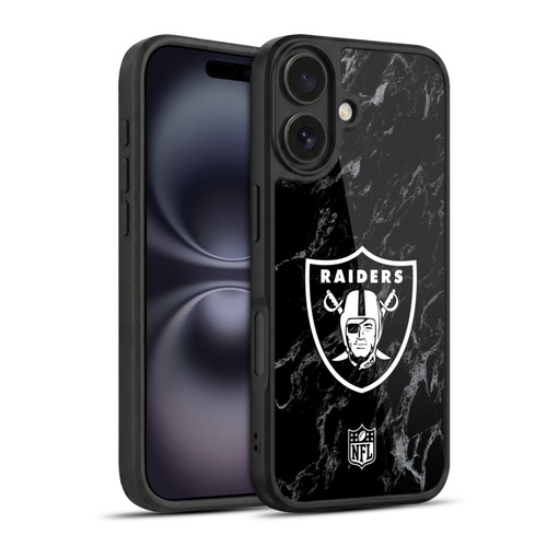 NFL Las Vegas Raiders Graphics Coloured Marble Gel Armour Case For Apple iPhone 16