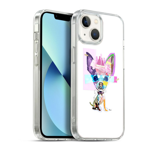 Michel Keck Animal Collage Chihuahua Soft Gel Case for Apple iPhone 13