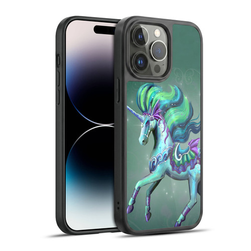 Rose Khan Unicorns Sea Green Gel Armour Case For Apple iPhone 14 Pro Max