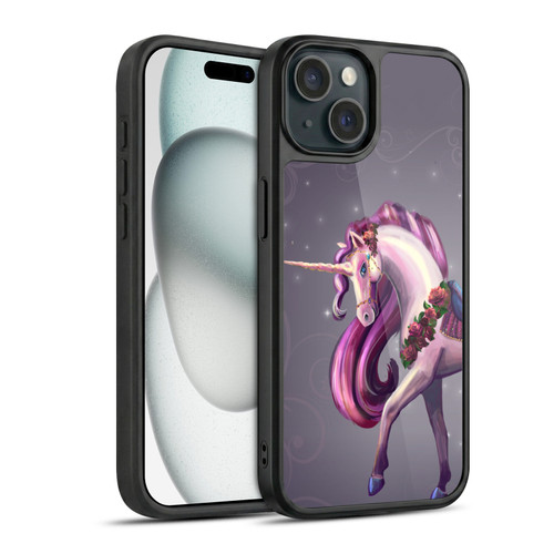 Rose Khan Unicorns Rose Red Gel Armour Case For Apple iPhone 15