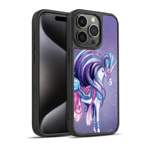 Rose Khan Unicorns White And Purple Gel Armour Case For Apple iPhone 15 Pro