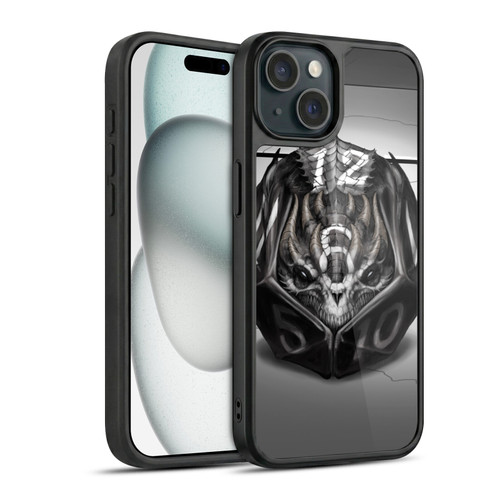 Stanley Morrison Black And White Dragon Gaming Dice Gel Armour Case For Apple iPhone 15