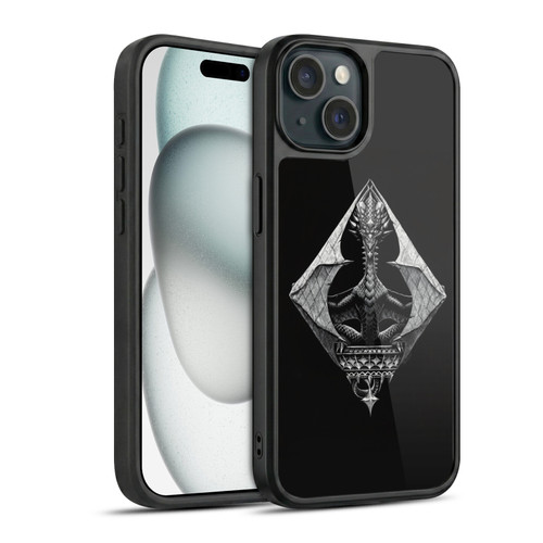 Stanley Morrison Black And White Gothic Diamond Dragon Gel Armour Case For Apple iPhone 15
