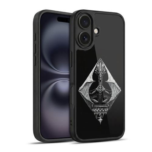 Stanley Morrison Black And White Gothic Diamond Dragon Gel Armour Case For Apple iPhone 16