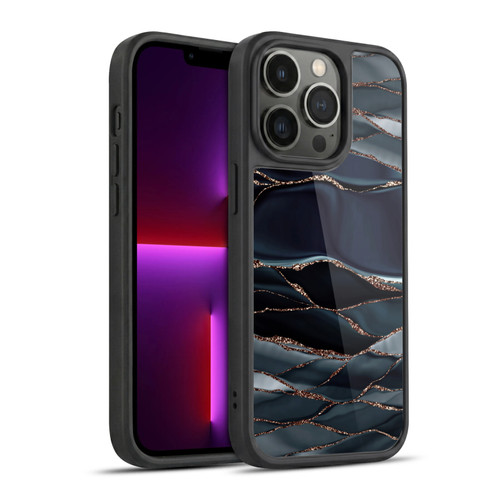 UtArt Dark Night Marble Waves Gel Armour Case For Apple iPhone 13 Pro