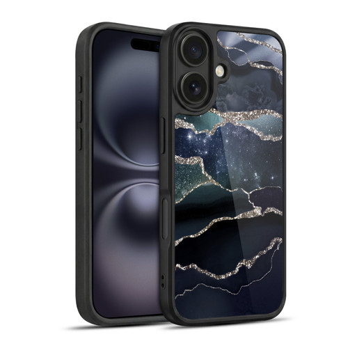 UtArt Dark Night Marble Silver Midnight Sky Gel Armour Case For Apple iPhone 16