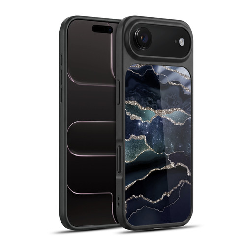 UtArt Dark Night Marble Silver Midnight Sky Gel Armour Case For Apple iPhone 17 Air