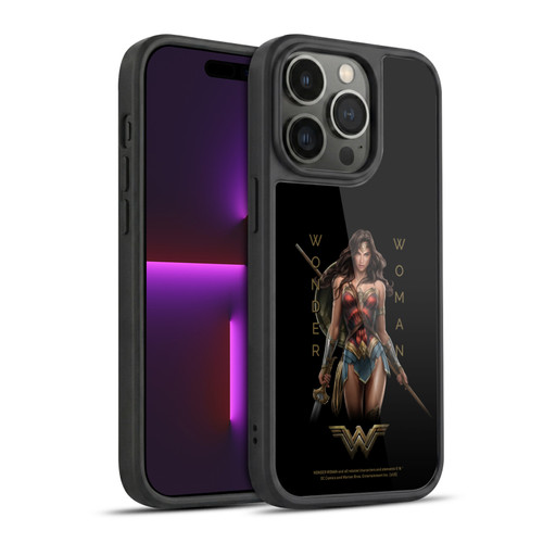 Wonder Woman Movie Character Art Typography Gel Armour Case For Apple iPhone 14 Pro