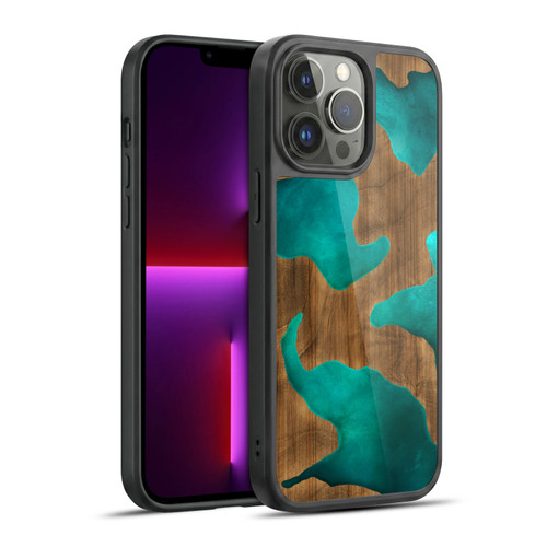 Alyn Spiller Wood & Resin Aqua Gel Armour Case For Apple iPhone 13 Pro Max