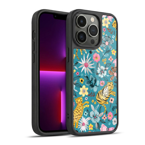 Ninola Botanical Patterns Tigers Flowers Gel Armour Case For Apple iPhone 13 Pro