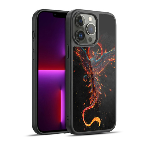 Christos Karapanos Mythical Art Black Phoenix Gel Armour Case For Apple iPhone 13 Pro Max