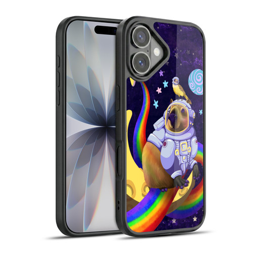 Carla Morrow Rainbow Animals Capybara Sitting On A Moon Gel Armour Case For Apple iPhone 17