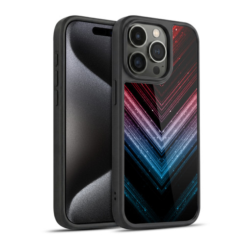 PLdesign Sparkly Metallic Blue And Red Ombre Gel Armour Case For Apple iPhone 15 Pro