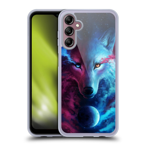 Jonas "JoJoesArt" Jödicke Wildlife Wolf Galaxy Soft Gel Case for Samsung Galaxy A14 5G