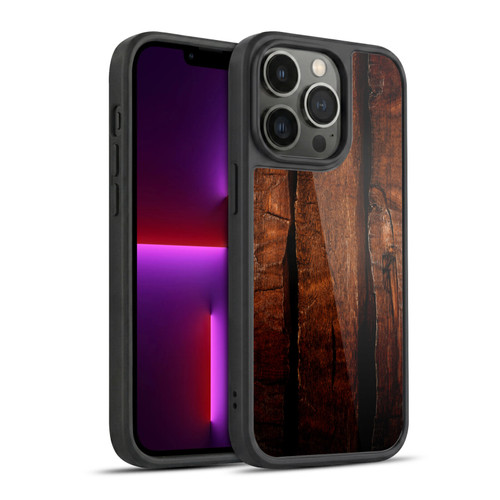 PLdesign Wood Prints Brown Rustic Ombre Gel Armour Case For Apple iPhone 13 Pro