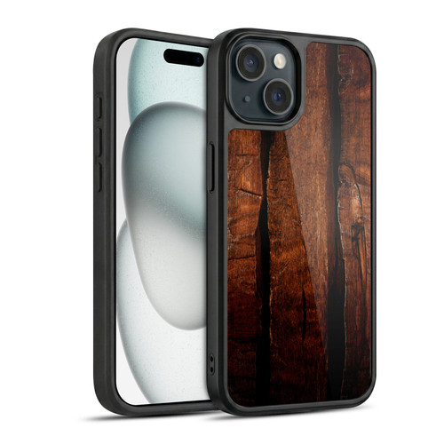 PLdesign Wood Prints Brown Rustic Ombre Gel Armour Case For Apple iPhone 15