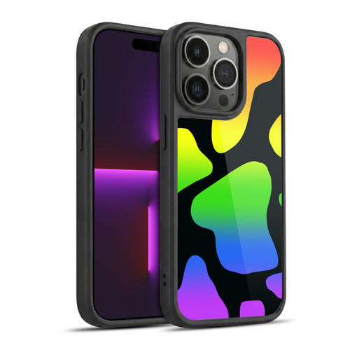 Grace Illustration Cow Prints Rainbow Gel Armour Case For Apple iPhone 14 Pro