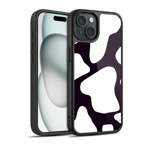 Grace Illustration Cow Prints Black And White Gel Armour Case For Apple iPhone 15