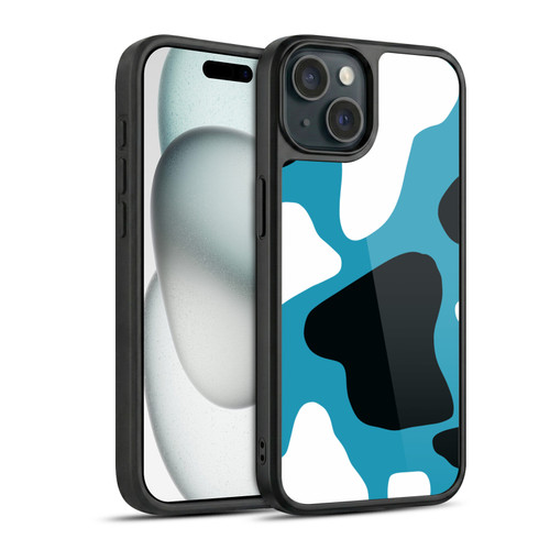 Grace Illustration Cow Prints Blue Gel Armour Case For Apple iPhone 15