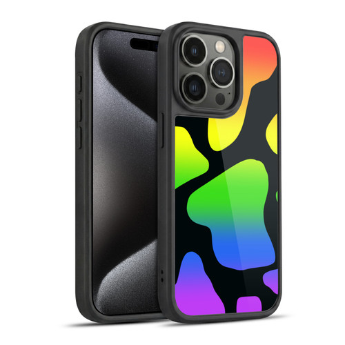Grace Illustration Cow Prints Rainbow Gel Armour Case For Apple iPhone 15 Pro