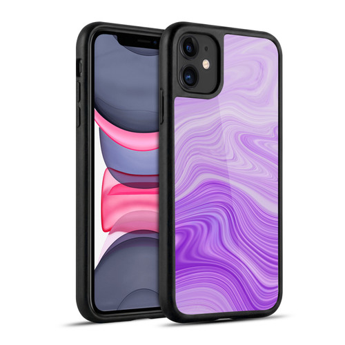 Suzan Lind Marble Swirls Purple Gel Armour Case For Apple iPhone 11