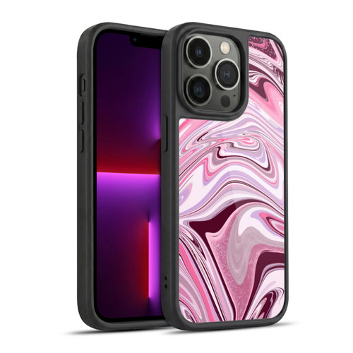 Suzan Lind Marble Swirls Pink Mauve Gel Armour Case For Apple iPhone 13 Pro