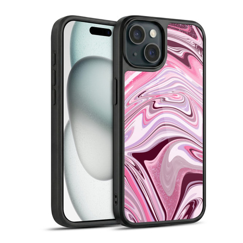 Suzan Lind Marble Swirls Pink Mauve Gel Armour Case For Apple iPhone 15