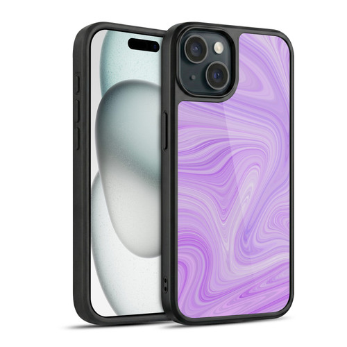 Suzan Lind Marble Swirls Purple White Gel Armour Case For Apple iPhone 15