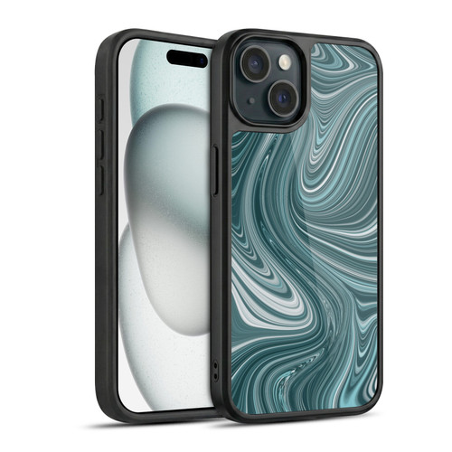 Suzan Lind Marble Swirls Teal Gel Armour Case For Apple iPhone 15
