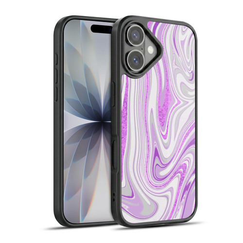 Suzan Lind Marble Swirls Purple White Gray Gel Armour Case For Apple iPhone 17