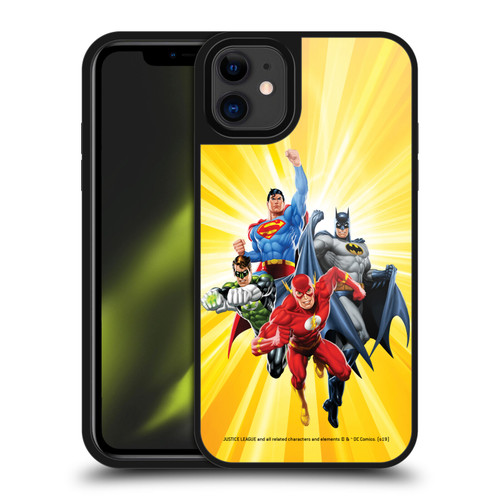 Justice League DC Comics Airbrushed Heroes Yellow Gel Armour Case For Apple iPhone 11