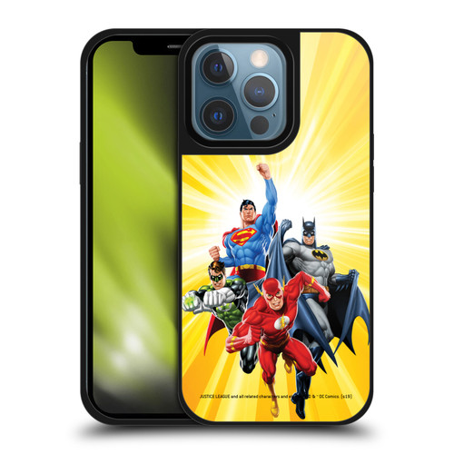 Justice League DC Comics Airbrushed Heroes Yellow Gel Armour Case For Apple iPhone 13 Pro