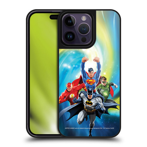 Justice League DC Comics Airbrushed Heroes Galaxy Gel Armour Case For Apple iPhone 14 Pro Max