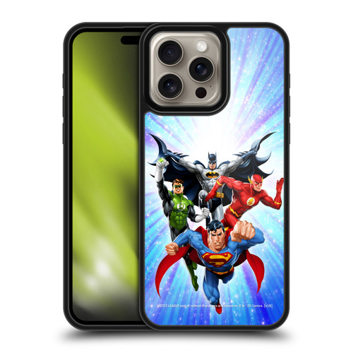 Justice League DC Comics Airbrushed Heroes Blue Purple Gel Armour Case For Apple iPhone 16 Pro Max