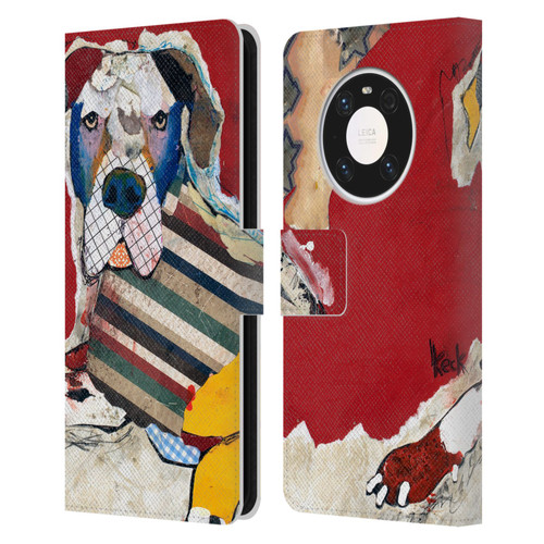 Michel Keck Dogs 2 Great Dane Leather Book Wallet Case Cover For Huawei Mate 40 Pro 5G