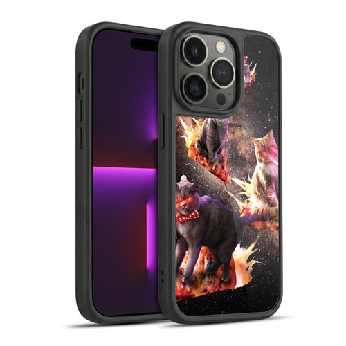 Random Galaxy Space Cat Fire Pizza Gel Armour Case For Apple iPhone 14 Pro
