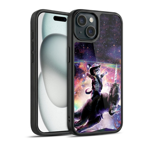 Random Galaxy Space Cat Dinosaur Unicorn Gel Armour Case For Apple iPhone 15